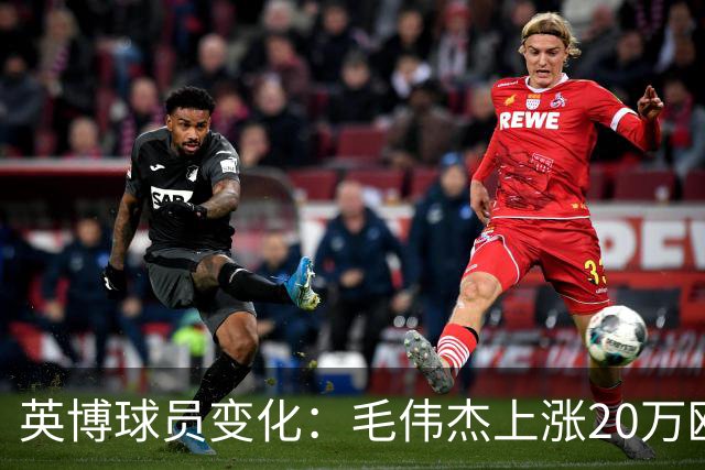 英博球员变化：毛伟杰上涨20万欧吕焯毅上涨5万欧，五外援均下跌